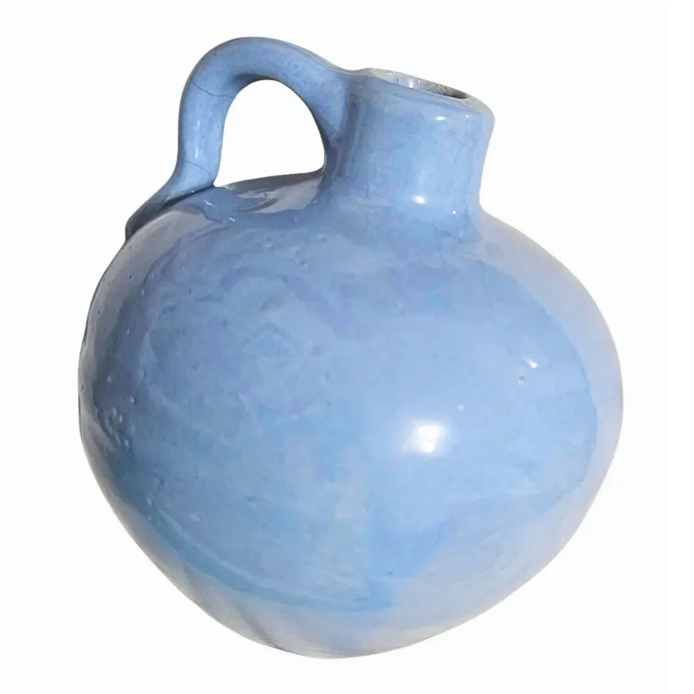 30s Blue Glazed Water Jug Farmhouse Utilitarian Stoneware Antique Depression Era - Picture 3 of 8